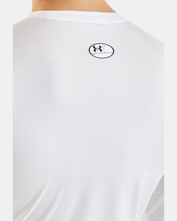 Men's HeatGear® Long Sleeve, White, pdpMainDesktop image number 3